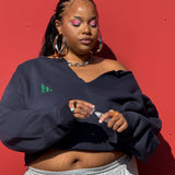 Club Babes Crewneck (navy/green)