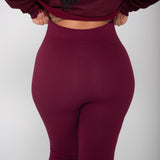 The Cotton Tummy Control Legging (burgundy)