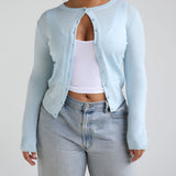 Stretch Knit Cardigan (blue)