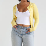 Stretch Knit Cardigan (yellow)