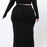 Stretch Maxi Skirt (charcoal)