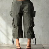 The Utility Cropped Cargo Capri Olive
