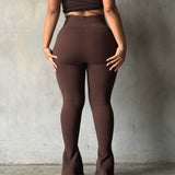 Chocolate Flare Cotton Tummy Control Legging