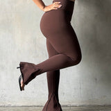 Chocolate Flare Cotton Tummy Control Legging