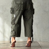The Utility Cropped Cargo Capri Olive