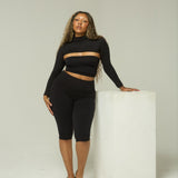 The Cotton Tummy Control Capri (black)