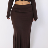 Stretch Maxi Skirt (brown)