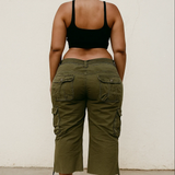 The Utility Cropped Cargo Capri Olive