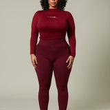 The Cotton Tummy Control Legging (burgundy)