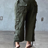 The Utility Cropped Cargo Capri Olive