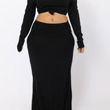 Stretch Maxi Skirt (charcoal)