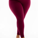 The Cotton Tummy Control Legging (burgundy)