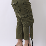 The Utility Cropped Cargo Capri Olive