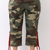 The Cropped Cargo Capri Red ♻️