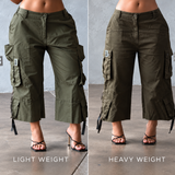 The Utility Cropped Cargo Capri Olive