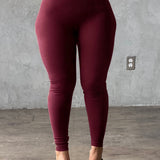 The Cotton Tummy Control Legging (burgundy)