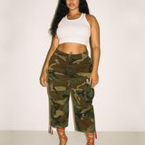 The Cropped Cargo Capri Red ♻️