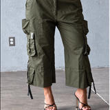 The Utility Cropped Cargo Capri Olive