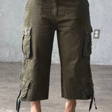 The Utility Cropped Cargo Capri Olive