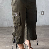 The Utility Cropped Cargo Capri Olive