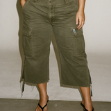 The Cropped Cargo Capri Olive