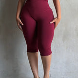 The Tummy Control Capri (burgundy)