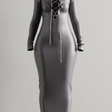 SAMPLE SALE Gunmetal Vegan Leather Dress
