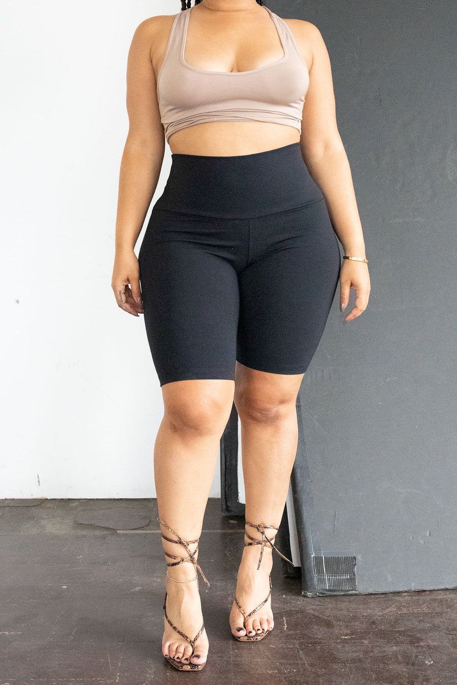 TUMMY CONTROL High Waist Biker Short W/ Ponte Roma (fits up to Plus)